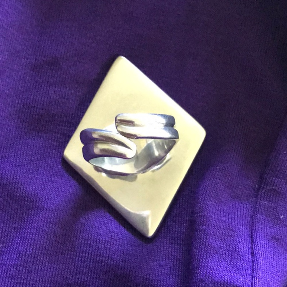 💙🧡 Geometric Inlay Ring 💛💜 - Picture 4 of 8
